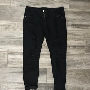 Black ripped jeans